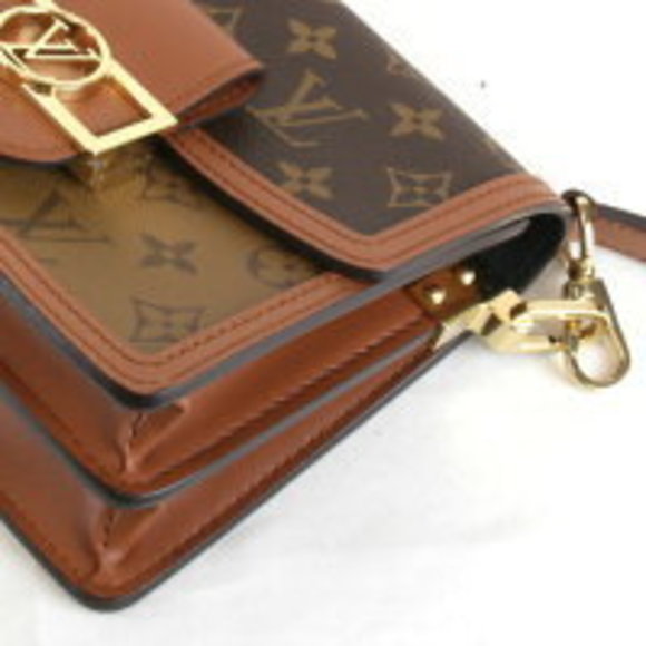 Louis Vuitton Reverse Monogram Shoulder Canvas Brown Dauphine Bag - Picture 3 of 9